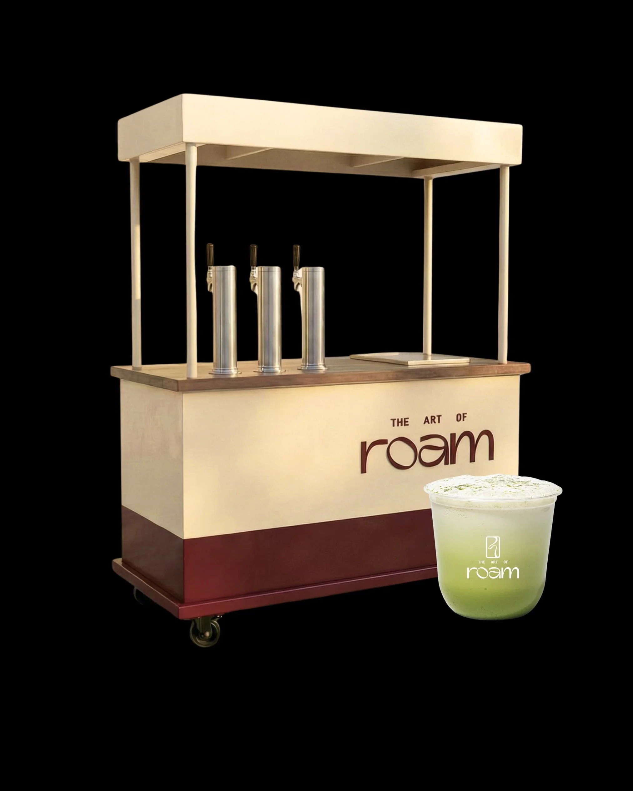 Draft coffee and matcha cart for high-volume event catering