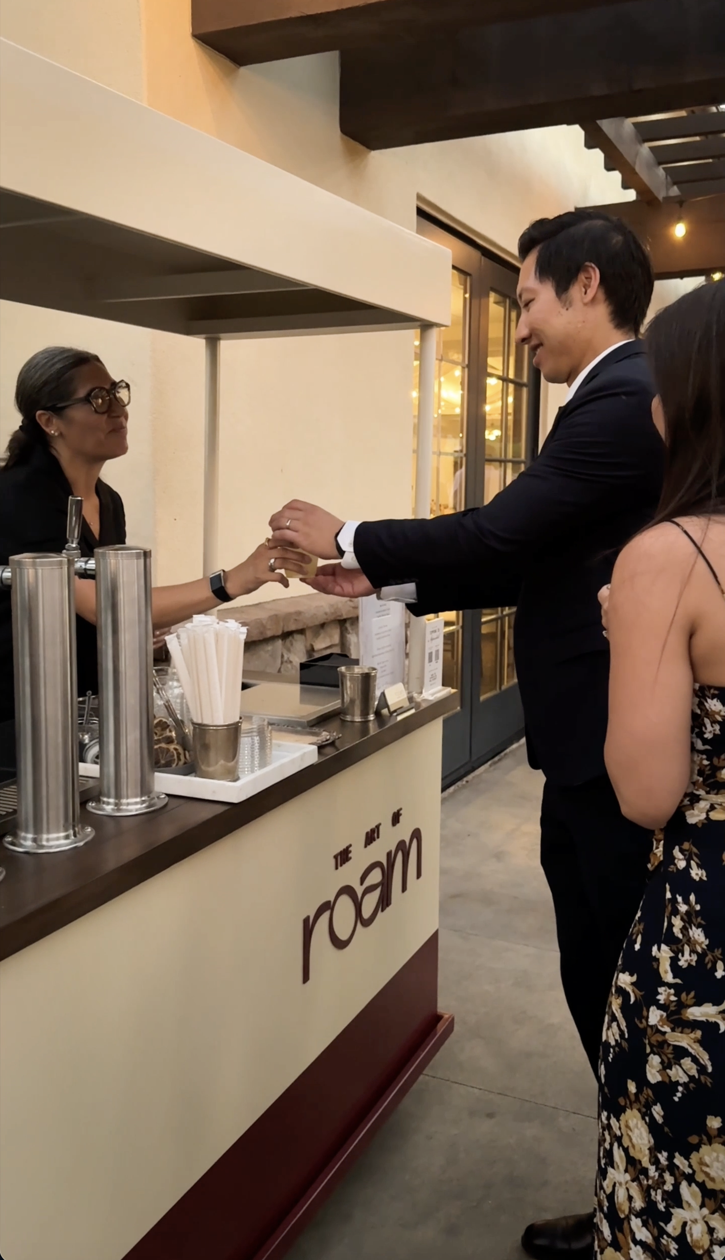 Happy wedding guests coffee and matcha cart. .png