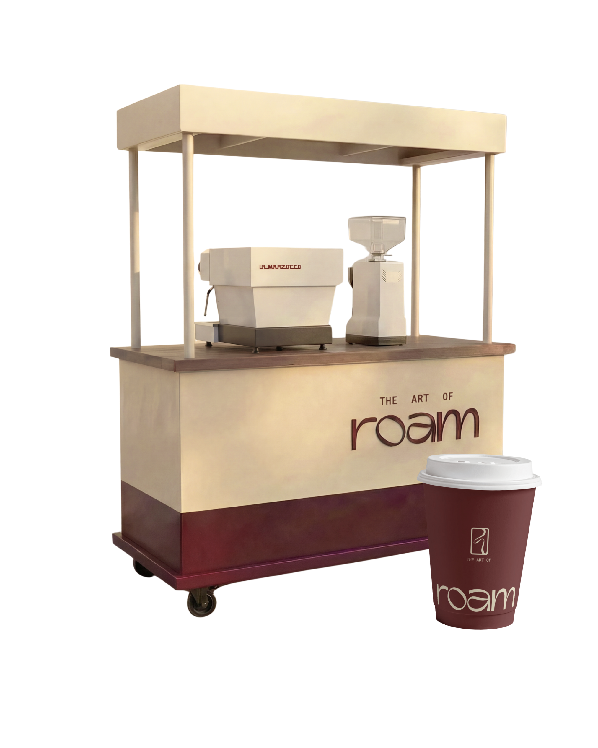 Hot coffee cart setup from The Art of Roam