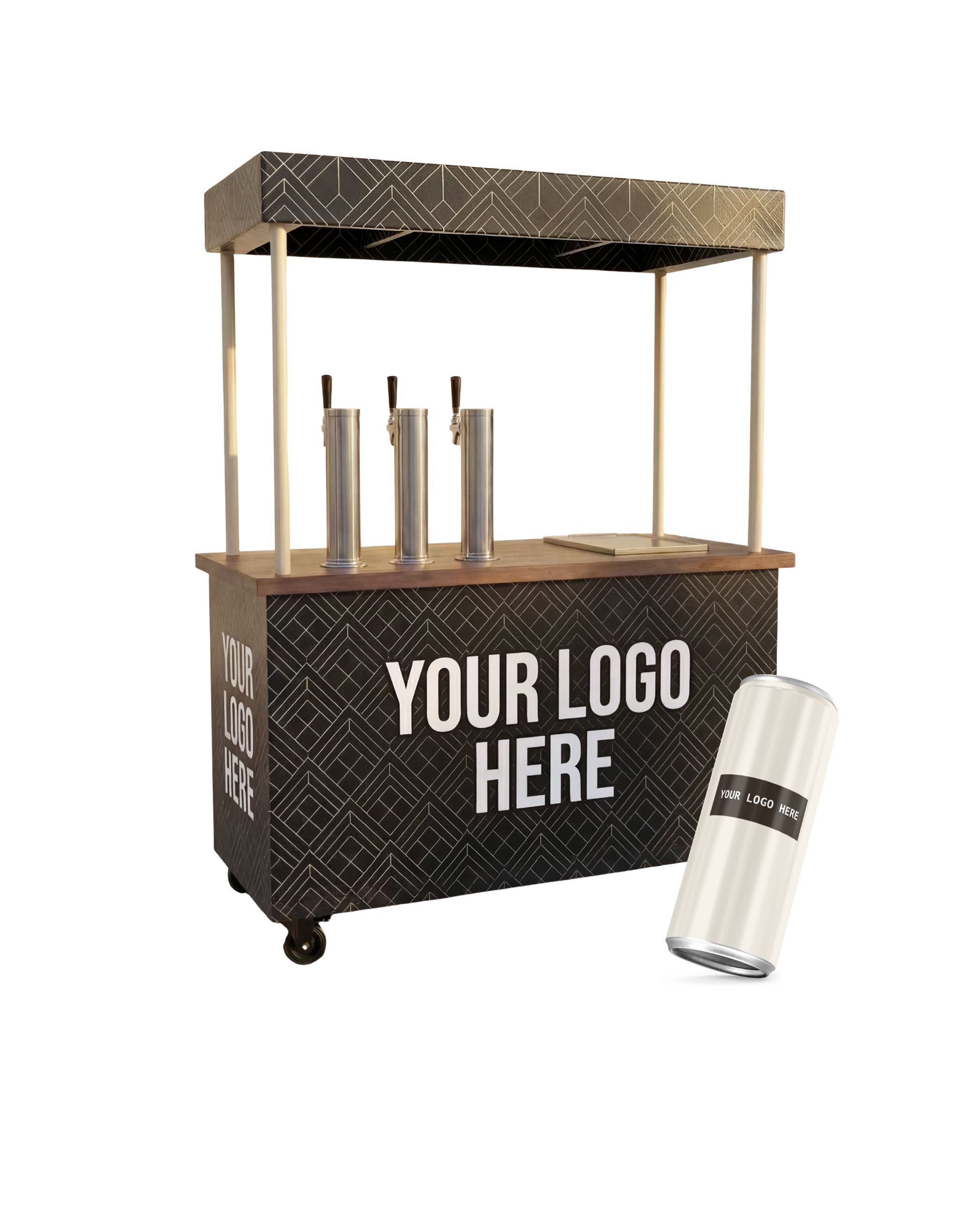 Branded aluminum beverage cans from The Art of Roam