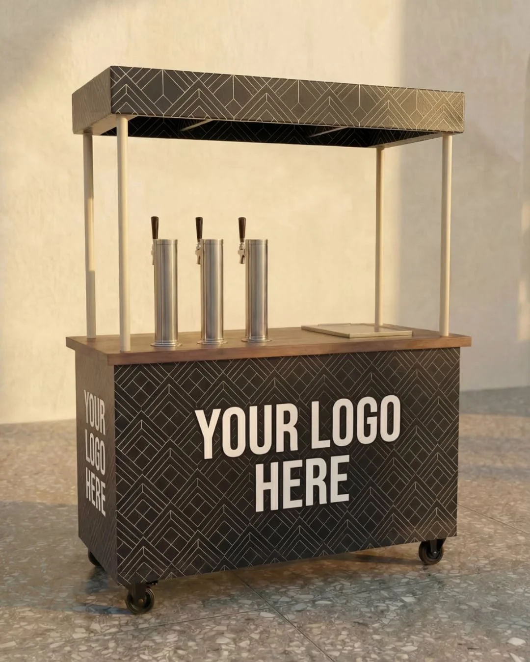 custom wrapped draft tap coffee cart for brand activations
