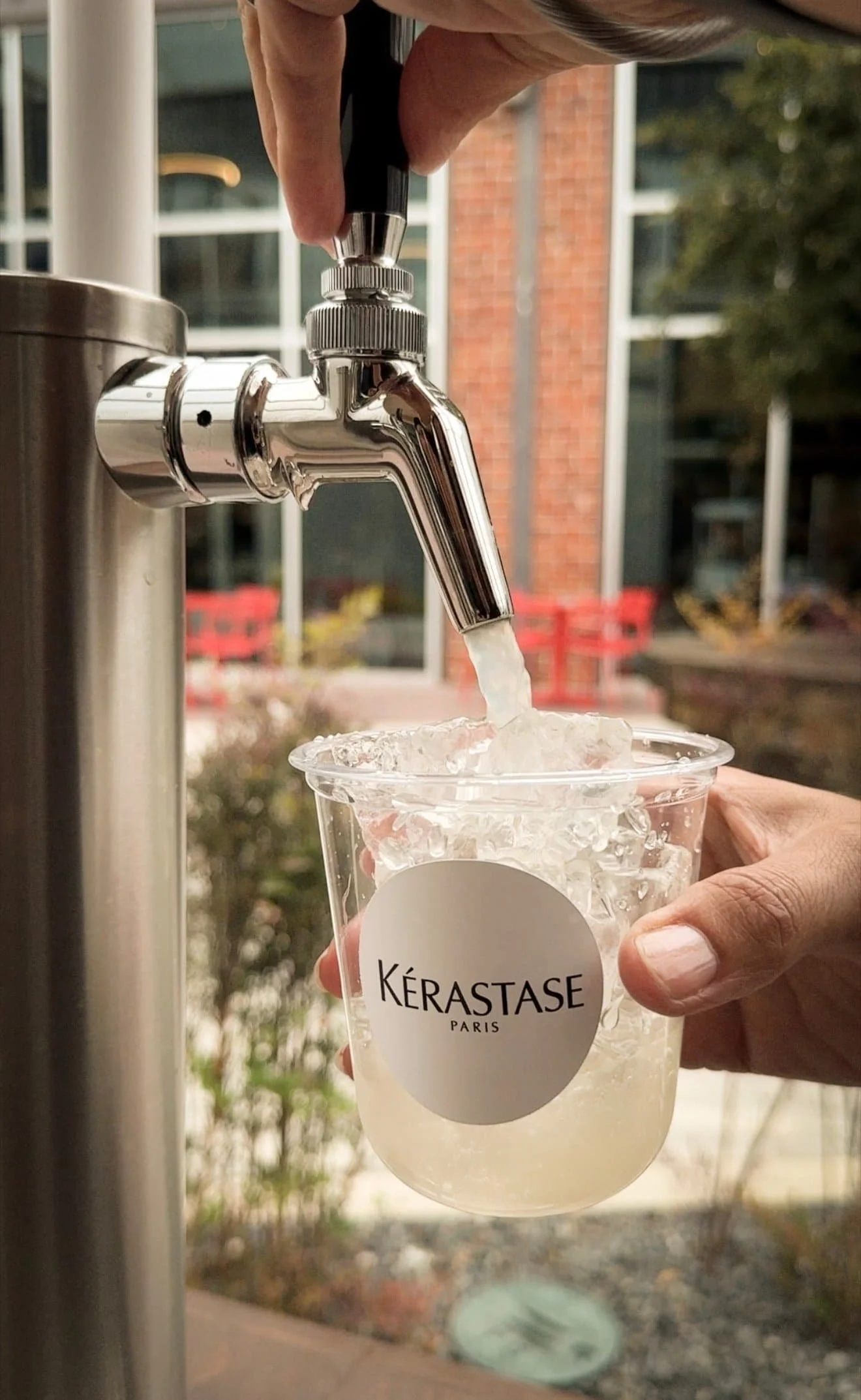 Draft lemonade being poured from The Art of Roam mobile beverage cart in Los Angeles