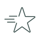 A star with motion lines indicating it is shining or moving quickly