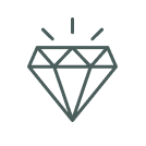 Line drawing of a diamond gemstone