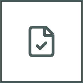 Icon of a document with a checkmark.