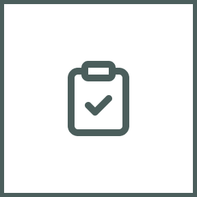 Icon of a clipboard with a checkmark.