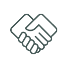 Icon of two hands shaking