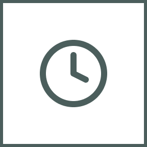 Clock icon on a dark background.