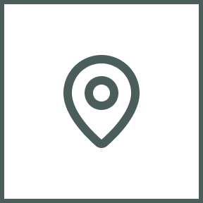 Icon of a location pin on a black background.