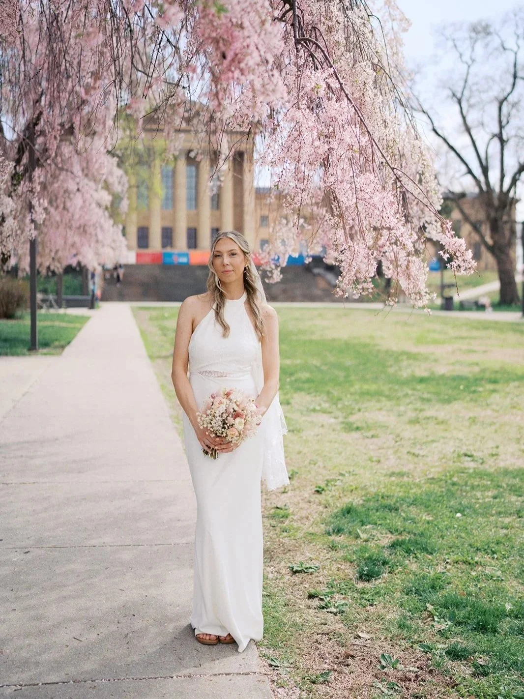 bridal photography during a spring elopement in philadelphia, pa