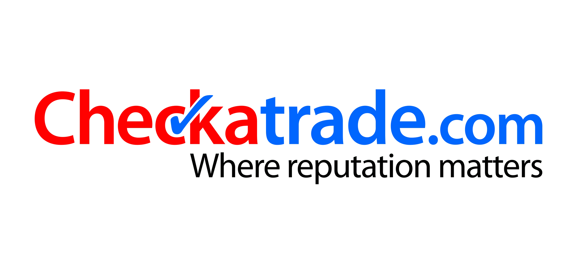 Logo of checkatrade.com with the tagline "Where reputation matters" in black beneath the website name.
