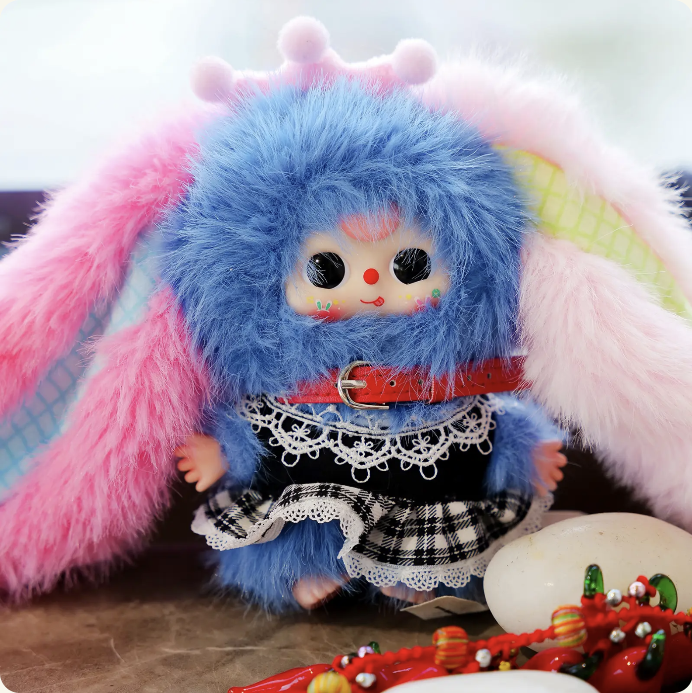 Baby Three Rabbit Macaron Cute Mini Bunny Plush Blind Box