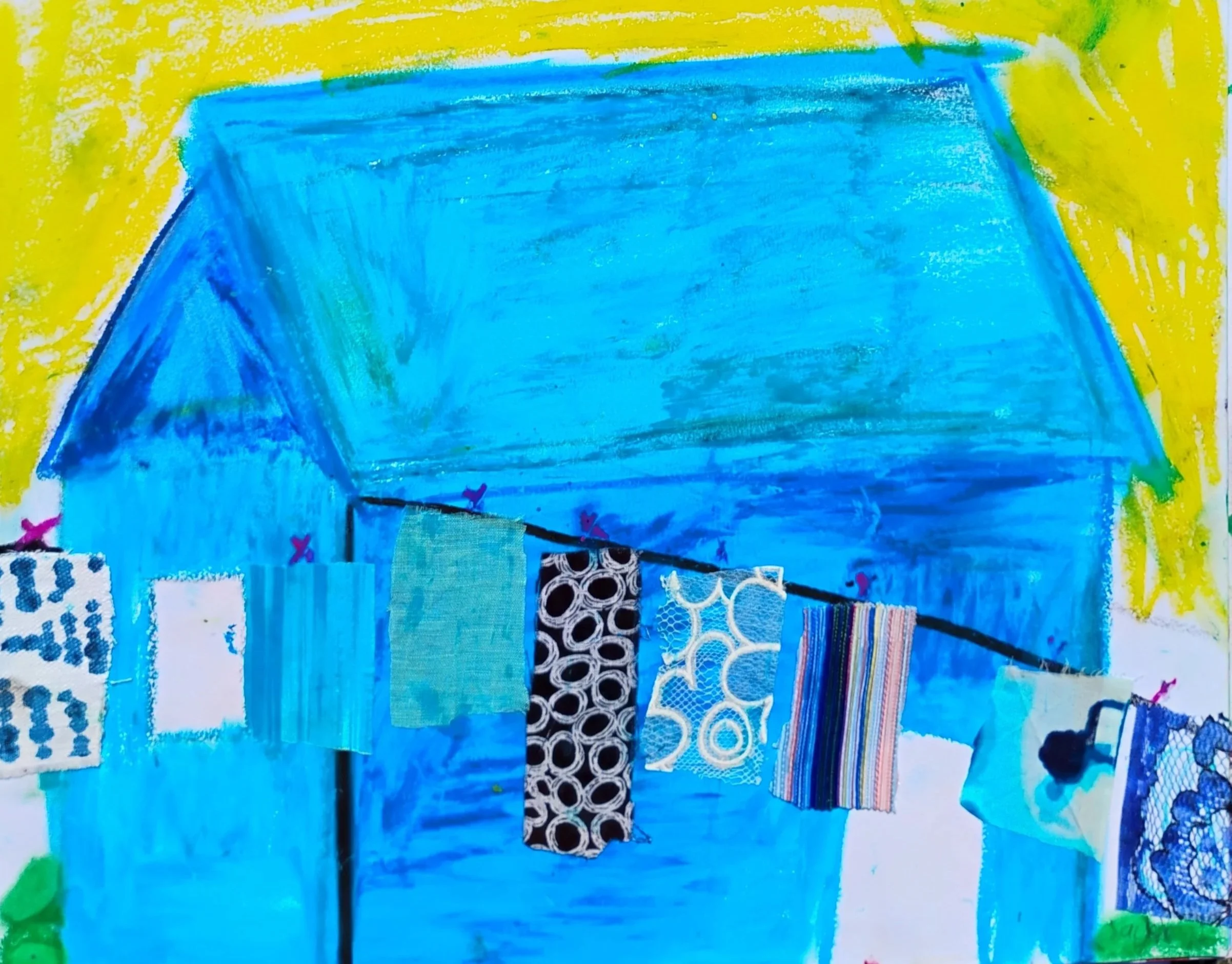 The Blue House (In the Ghetto) - $375 (14 x 17) 