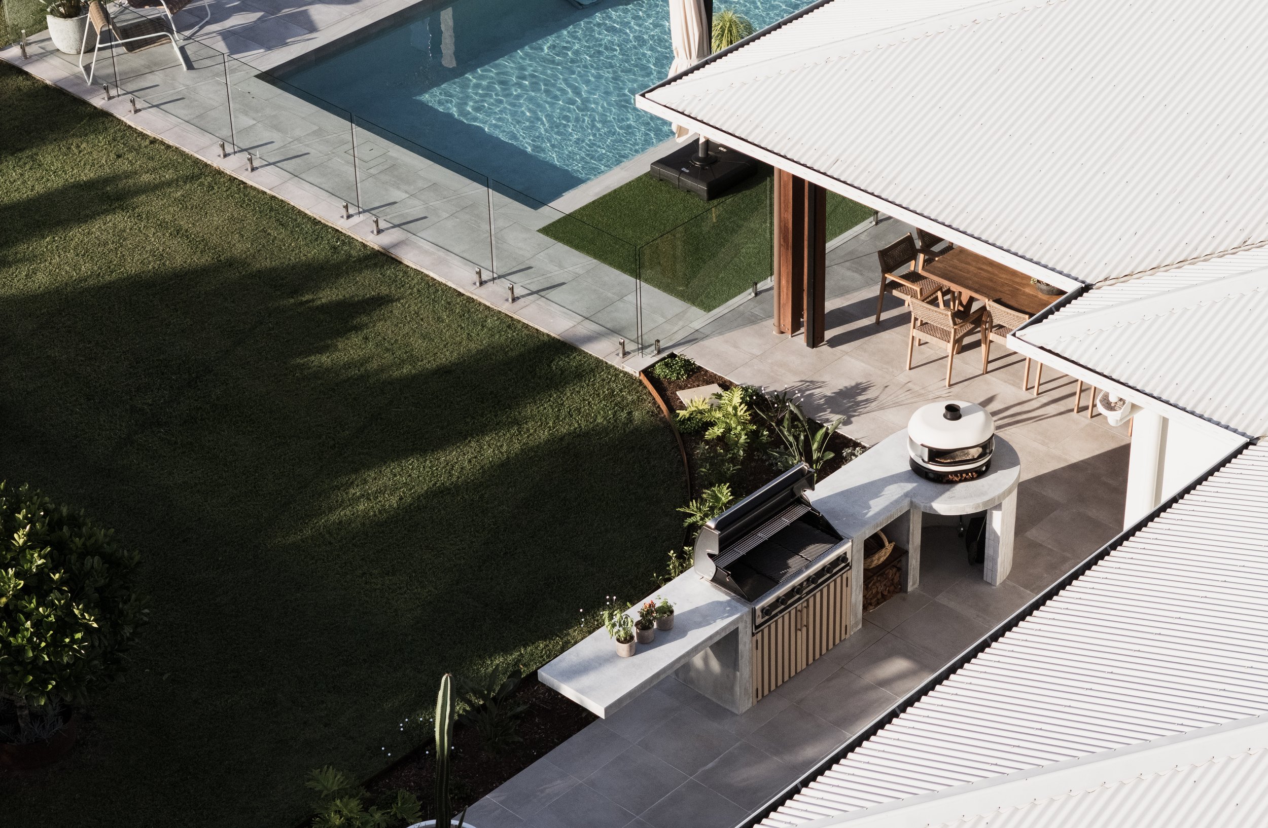 Luxury landscape design. BBQ and outdoor entertaing sunshine coast