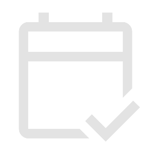 Calendar icon with a checkmark.