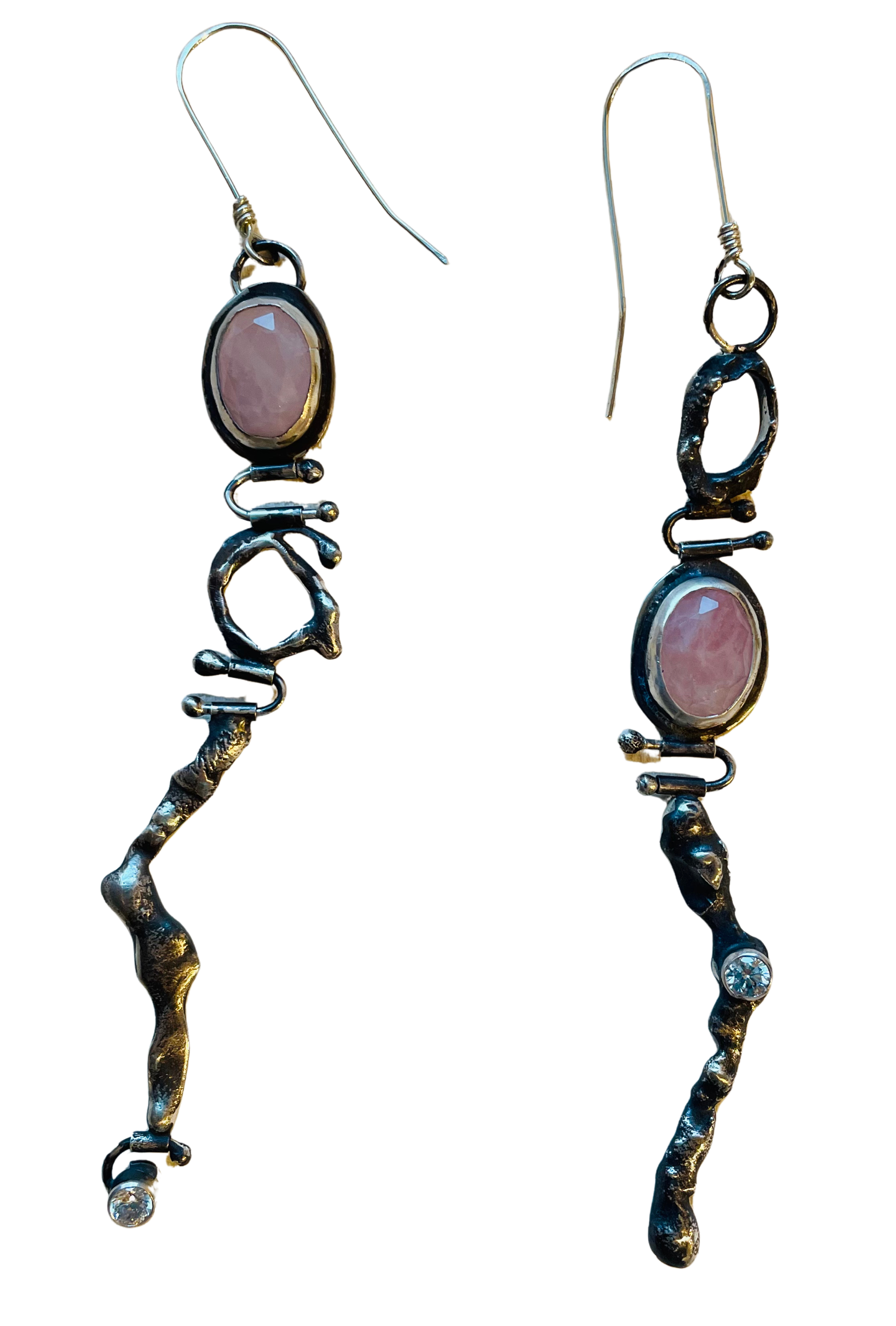 Rose Quartz Abstract Earrings