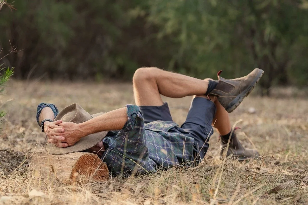 Man napping on the ground