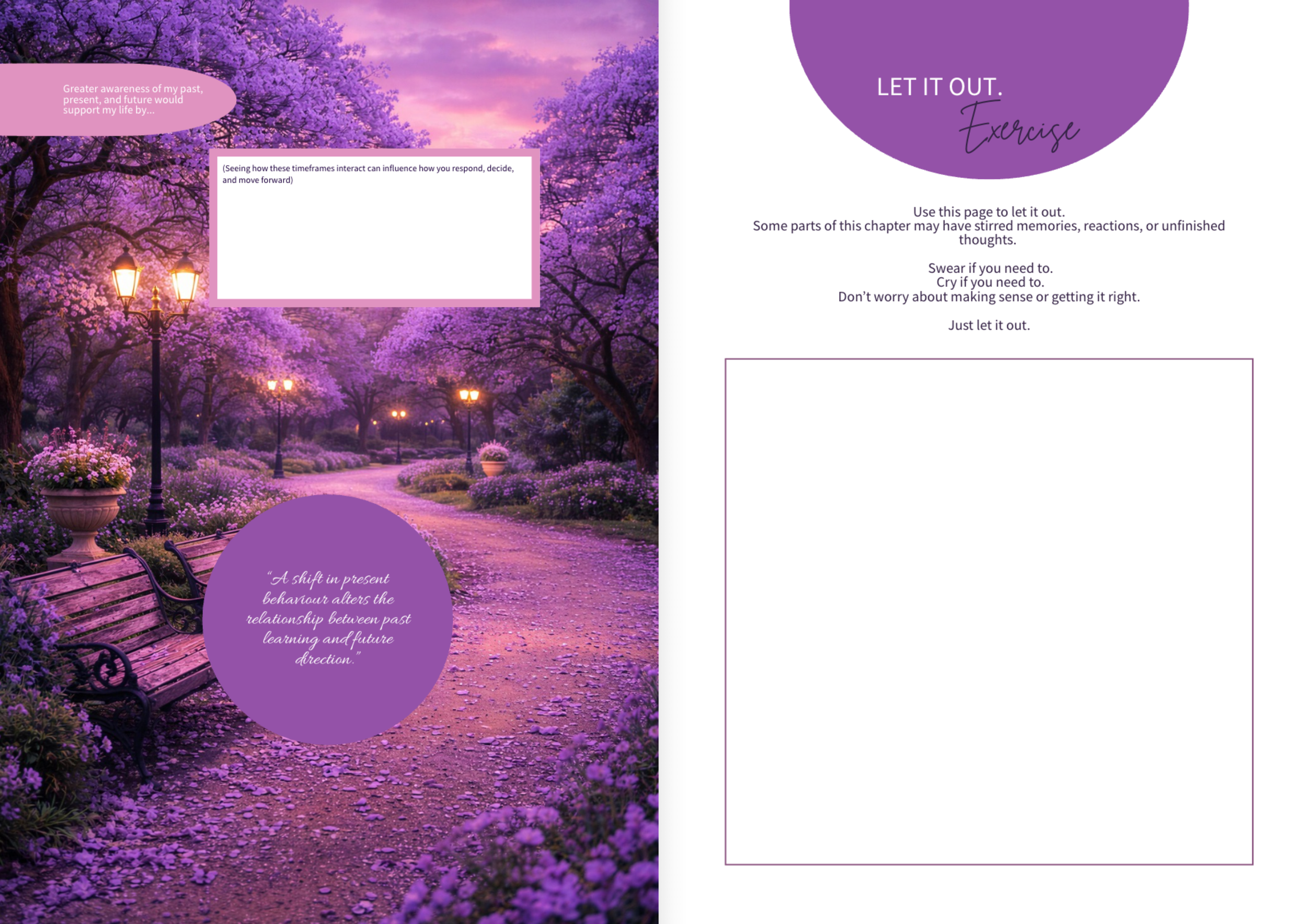 Preview of interior pages from the Élevé Femme journal.