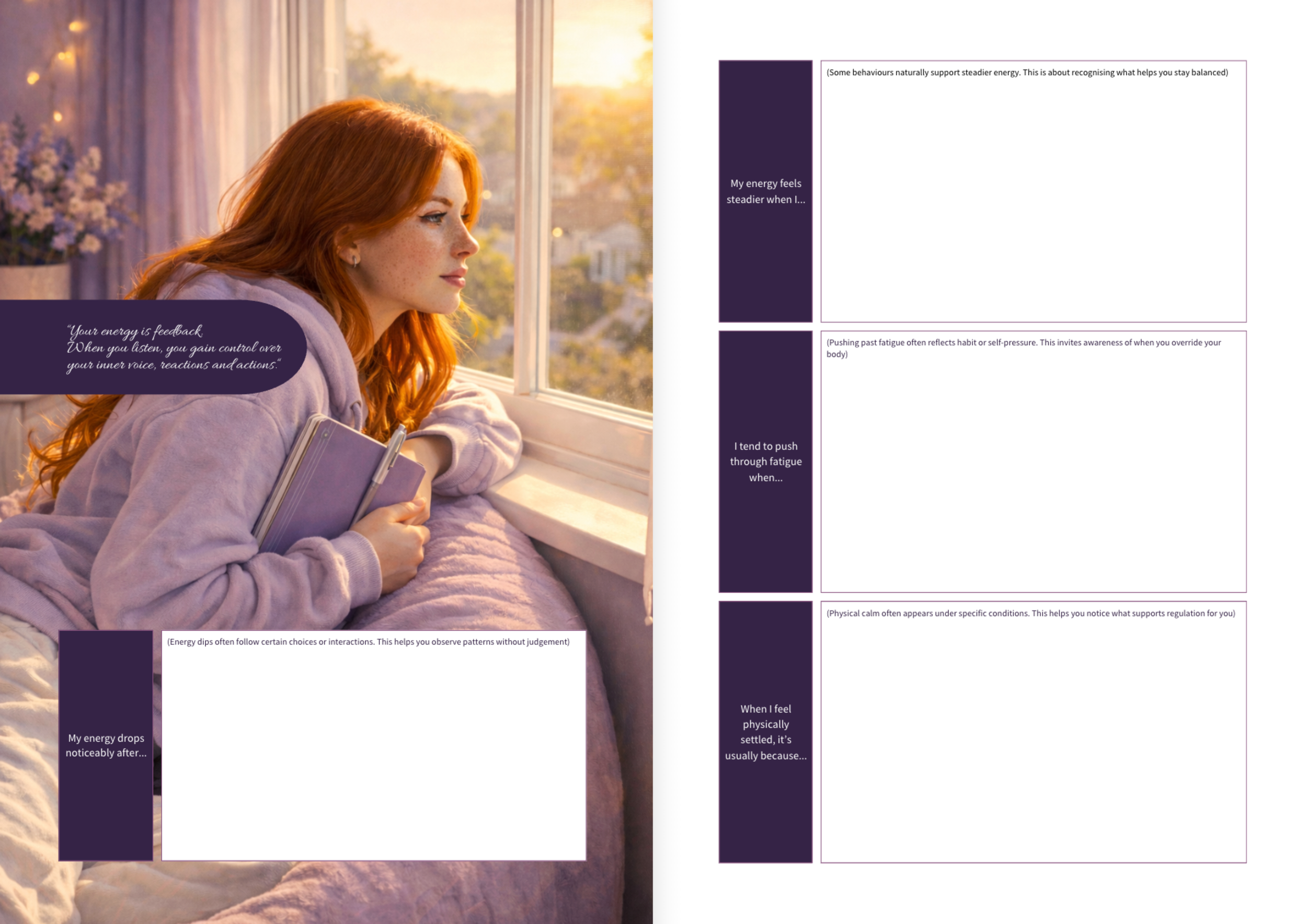 Preview of interior pages from the Élevé Femme journal.