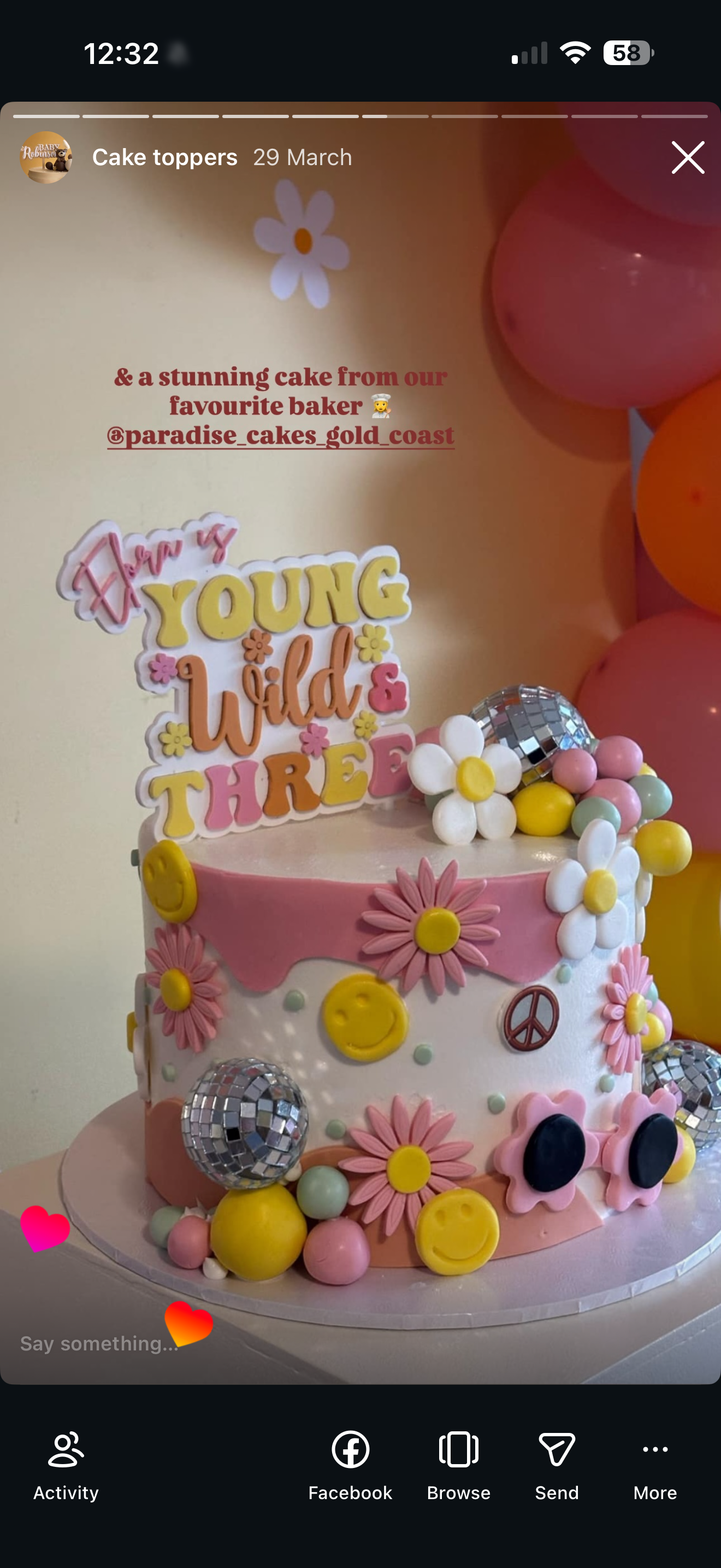Young, wild & three cake topper