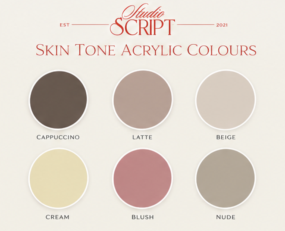 Studio Script Co skin tone acrylic colours