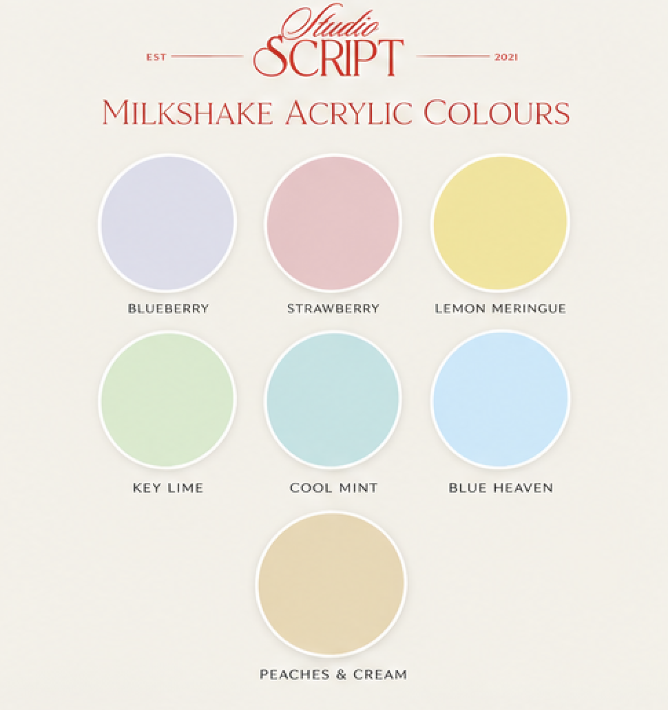 Studio Script Co milkshake acrylic colours