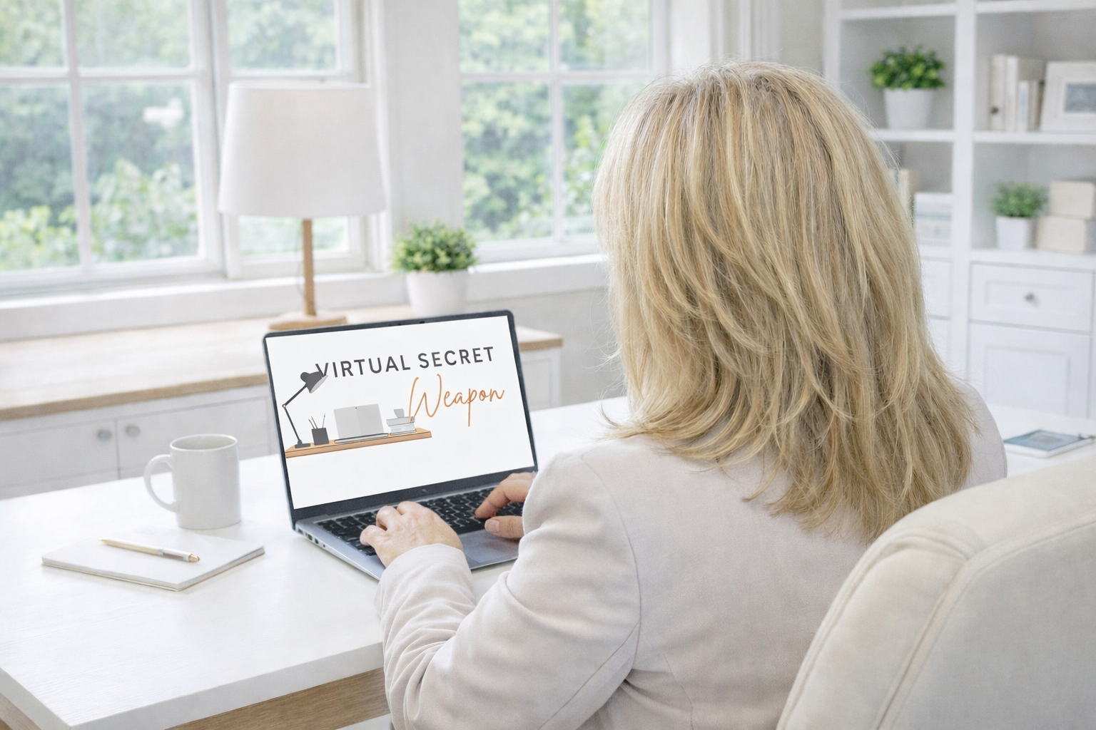 Virtual Assistant at work serving her clients