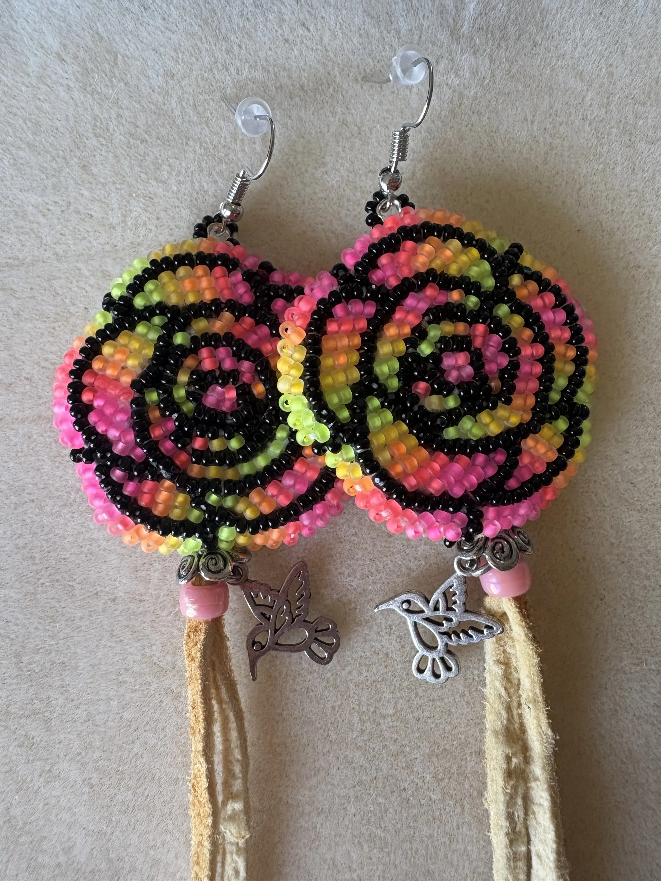 Neon Floral Earrings