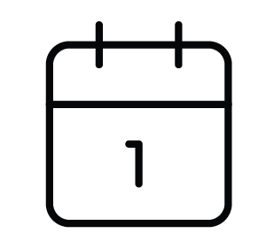 A calendar icon displaying the date July 1st.