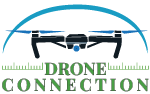 Logo with a drone illustration and the text 'DRONE CONNECTION'