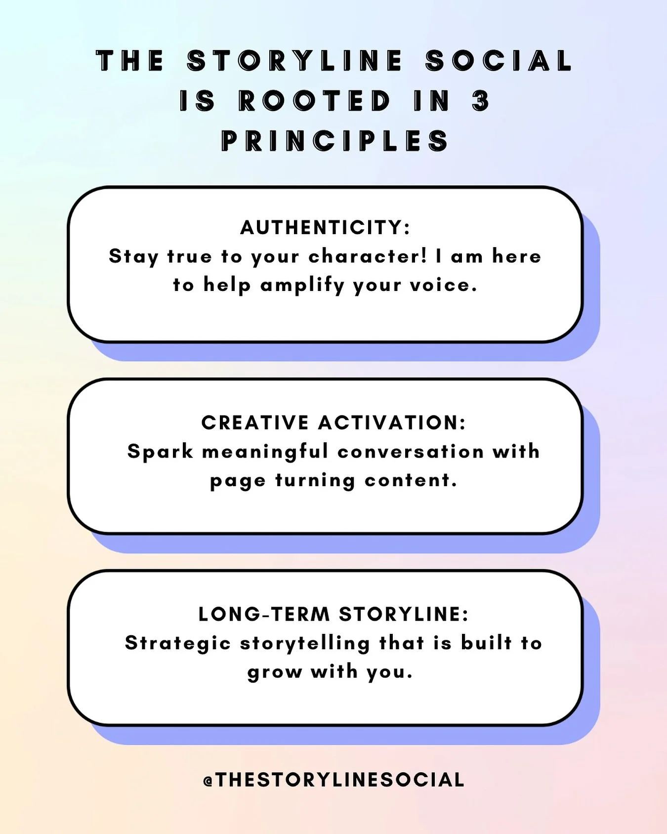 Putting yourself out there can be hard! The Storyline Social is here for all of your communications and marketing needs. Our storytelling is rooted in 3 principles:

🧚 Authenticity: Stay true to your character! I am here to help amplify your voice.
