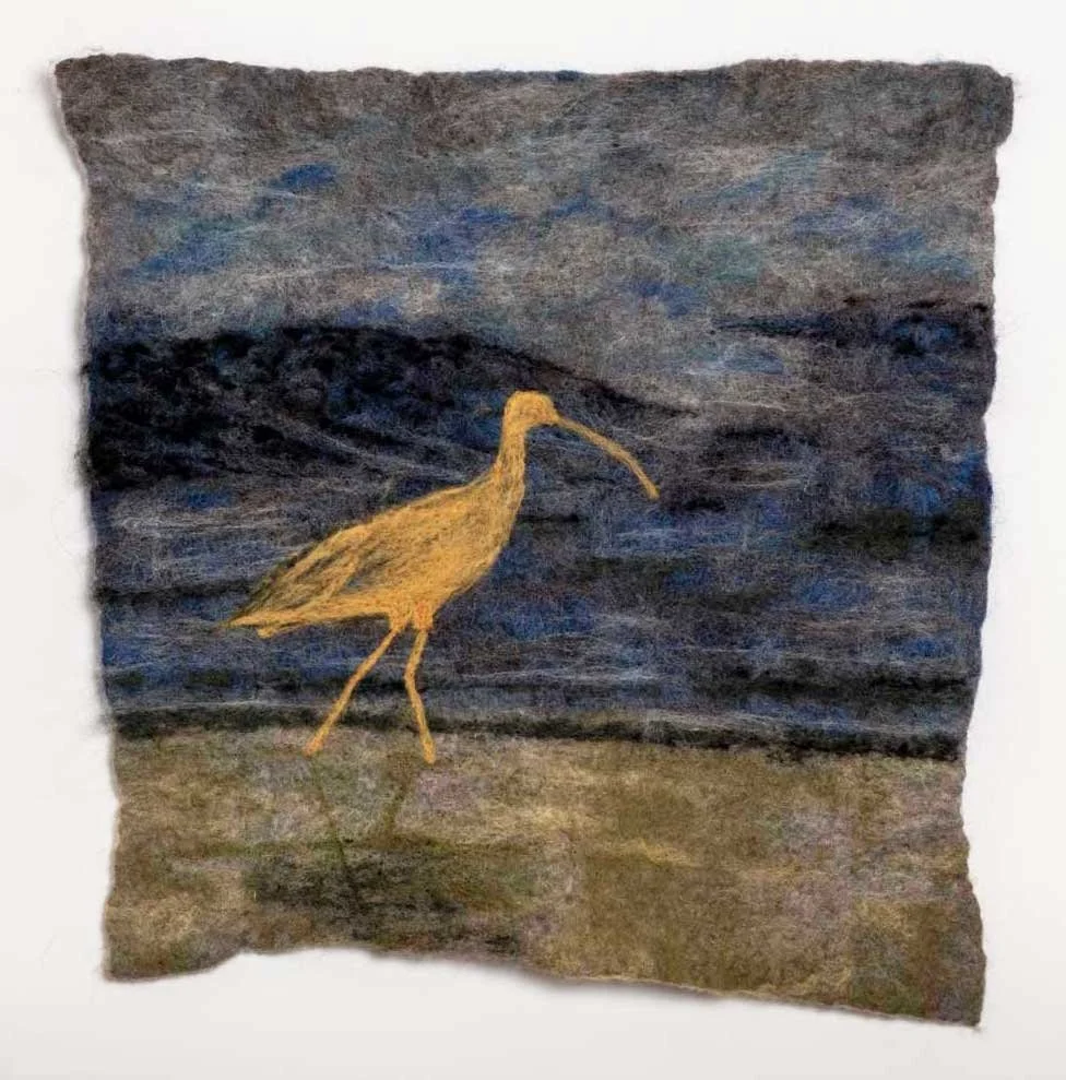 Coastal Curlew: Felted wool, 14” x 13”