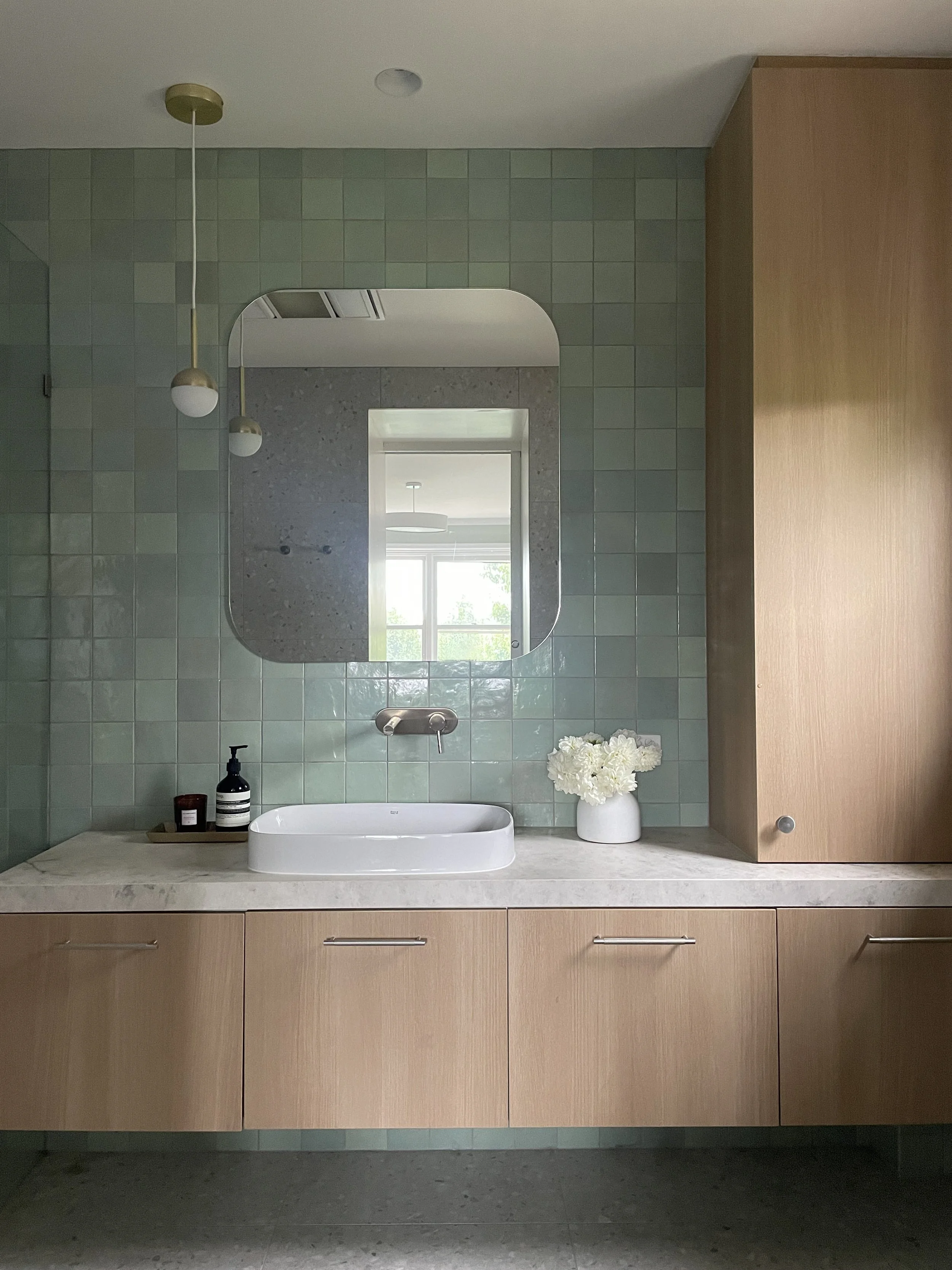 Storia Interiors Camberwell Bathroom Renovation Green Bathroom.JPG