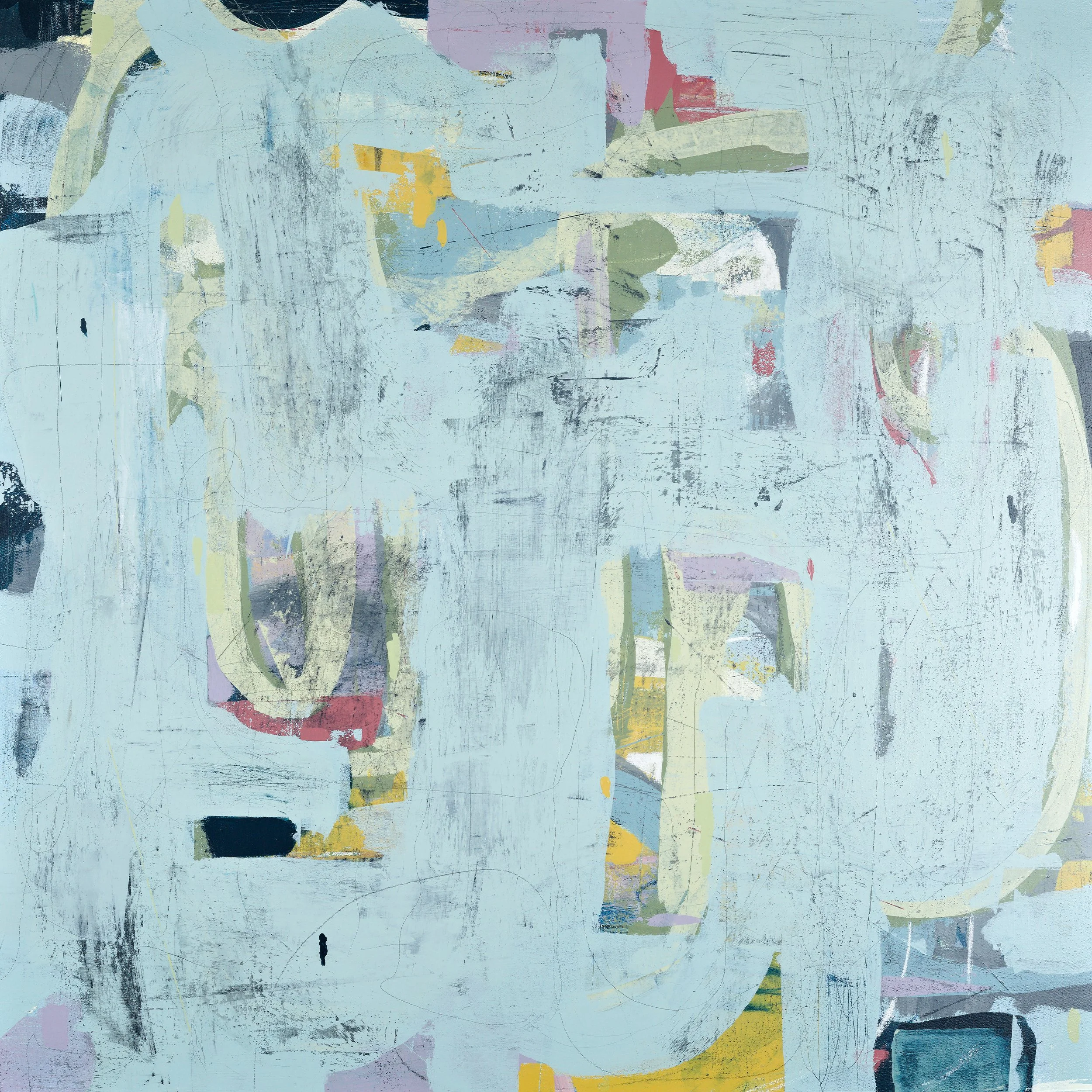 The Water Is fine Jump In - Acrylic Pastel Graphite - 110x110cm - 2025