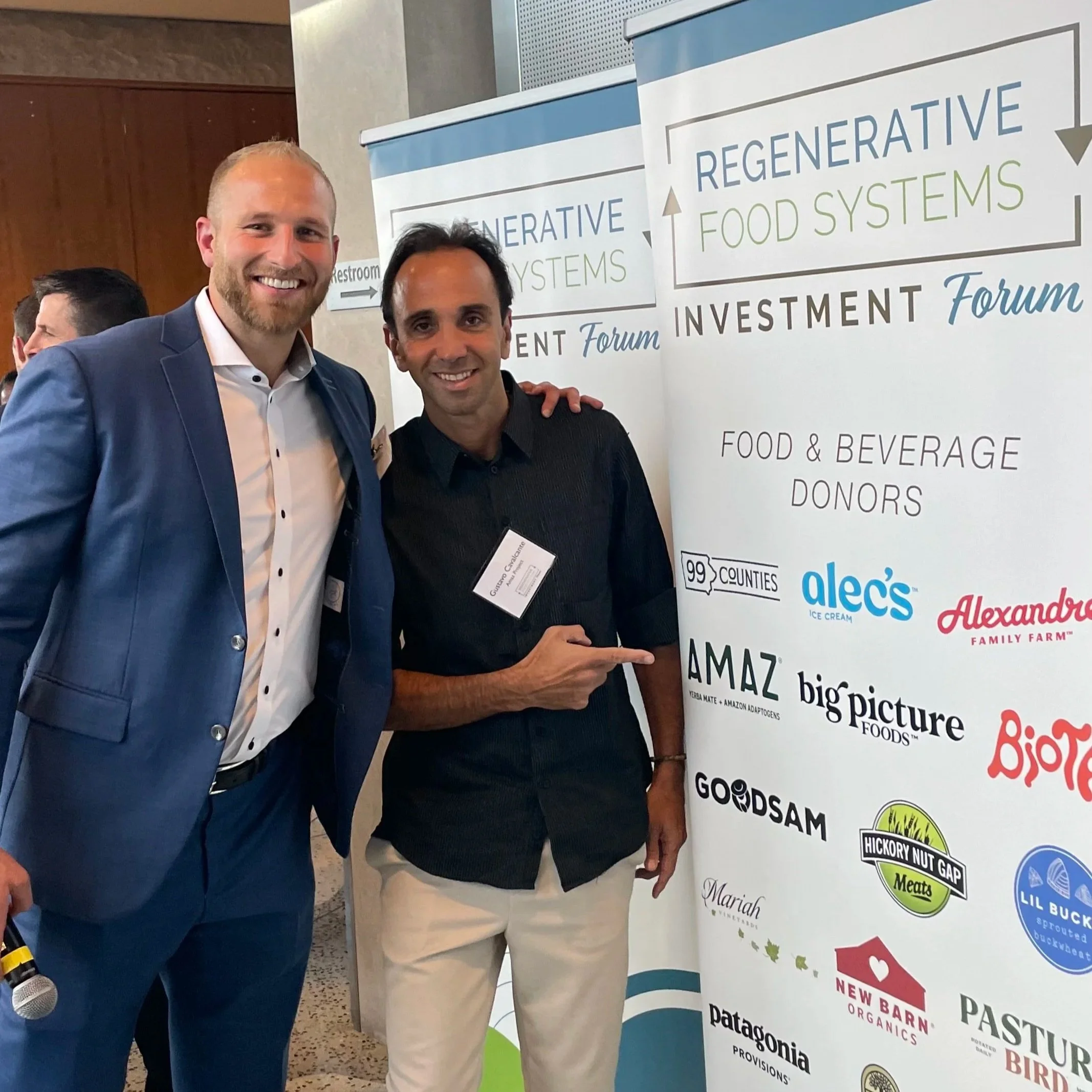 Featured at the Regenerative Food Systems Investment Forum alongside investors, operators, and ecosystem leaders advancing scalable regenerative supply chains and food system transformation — pictured here with Anthony Corsaro, entrepreneur and a lea
