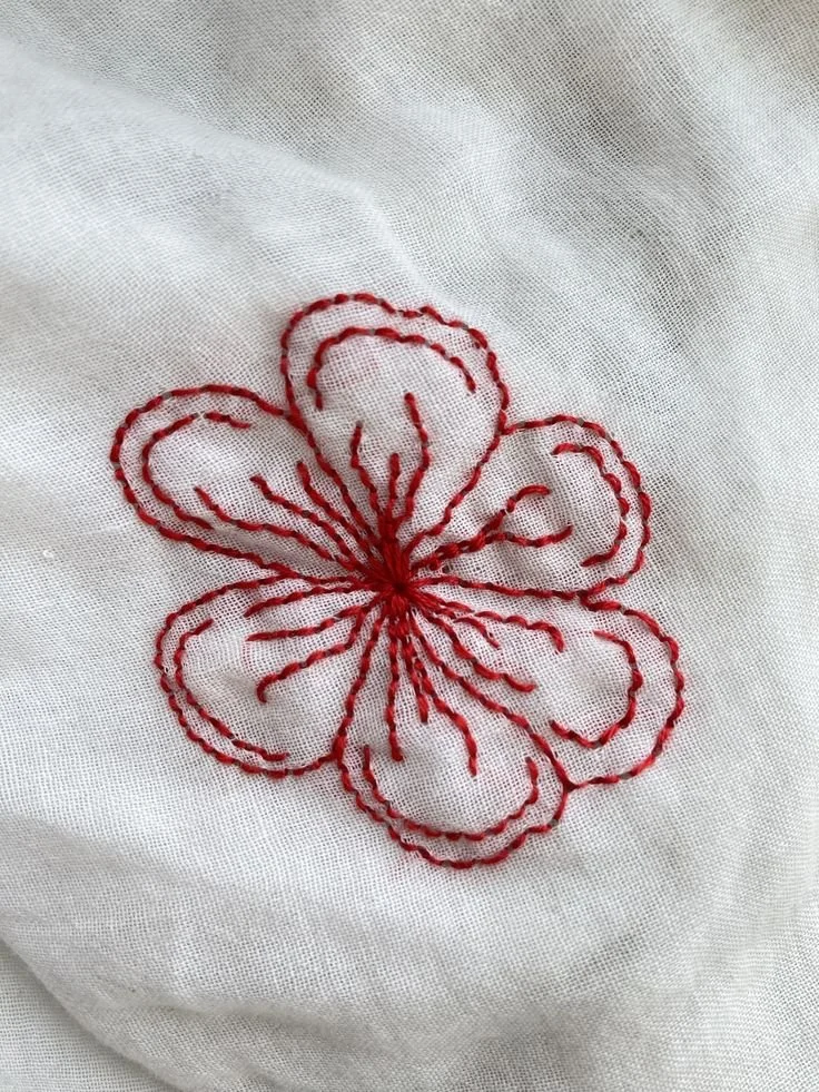 hand embroided flower on red thread.jpg