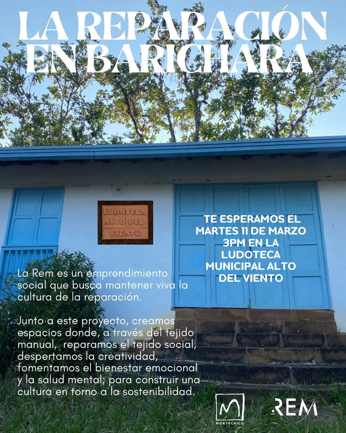 &iexcl;La Rem llega a Montechico! 🪡
.
para compartir t&eacute;cnicas de reparaci&oacute;n textil y metodolog&iacute;as que nos invit&aacute;ran a repararnos.
.
Nos vemos ma&ntilde;ana, 11 de marzo en la Ludoteca Municipal Alto del Viento para el ini