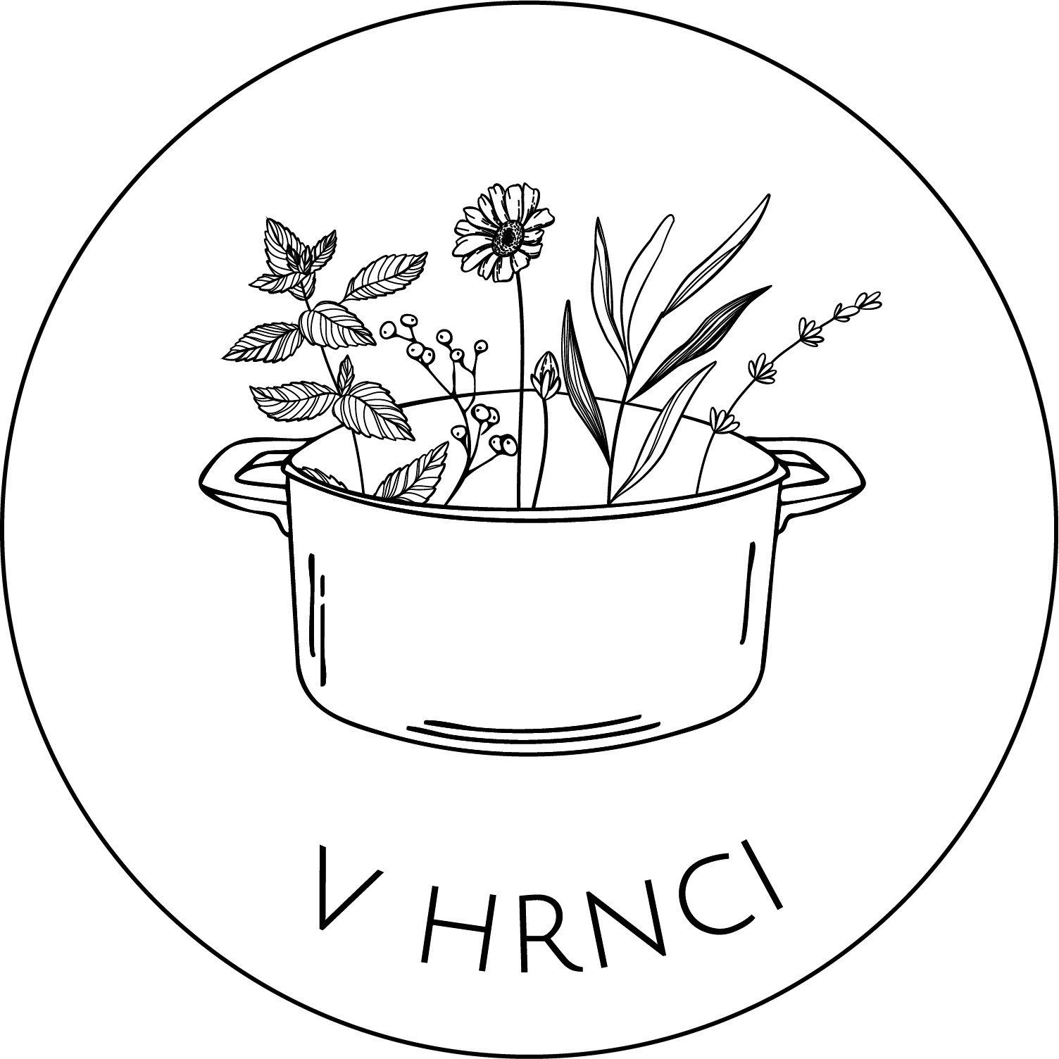 Logo značky V HRNCI – černá verze