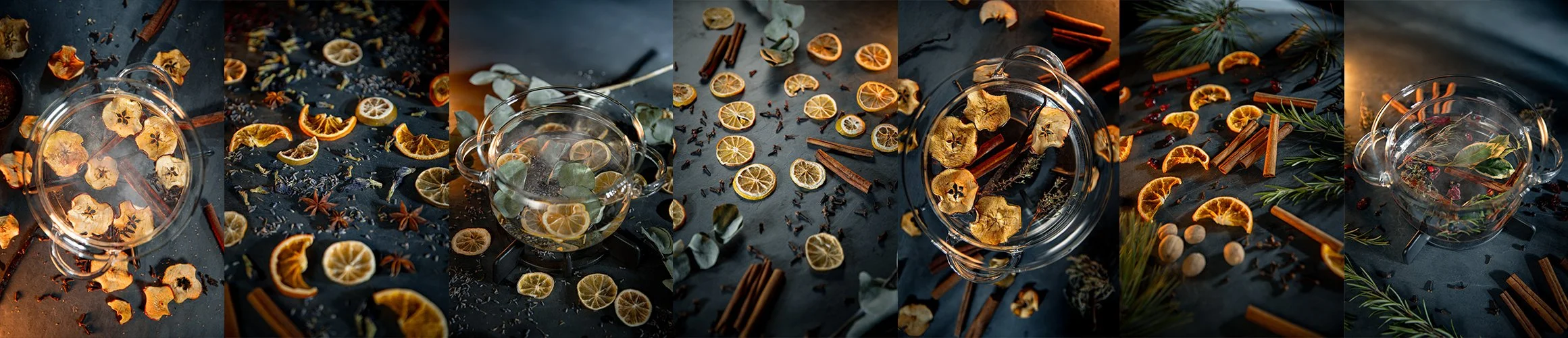 Ingredience používané ve směsích V HRNCI – citrusy, jablka a koření