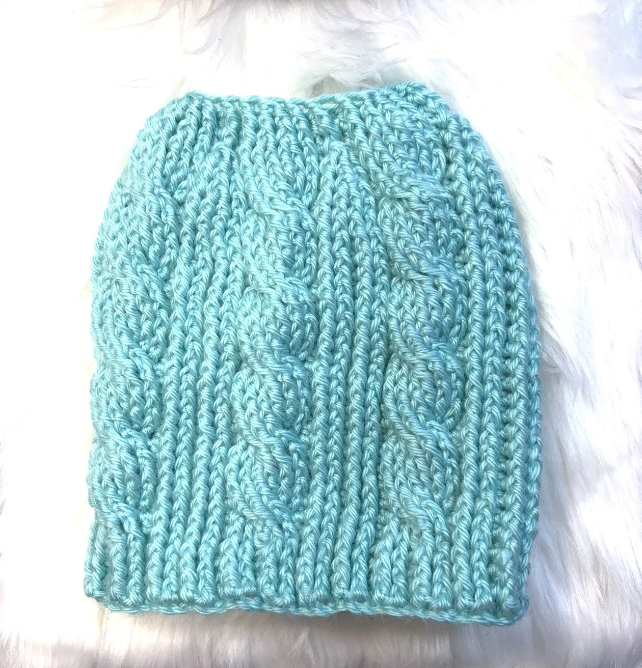 Twist Stitch Messy Bun Hat