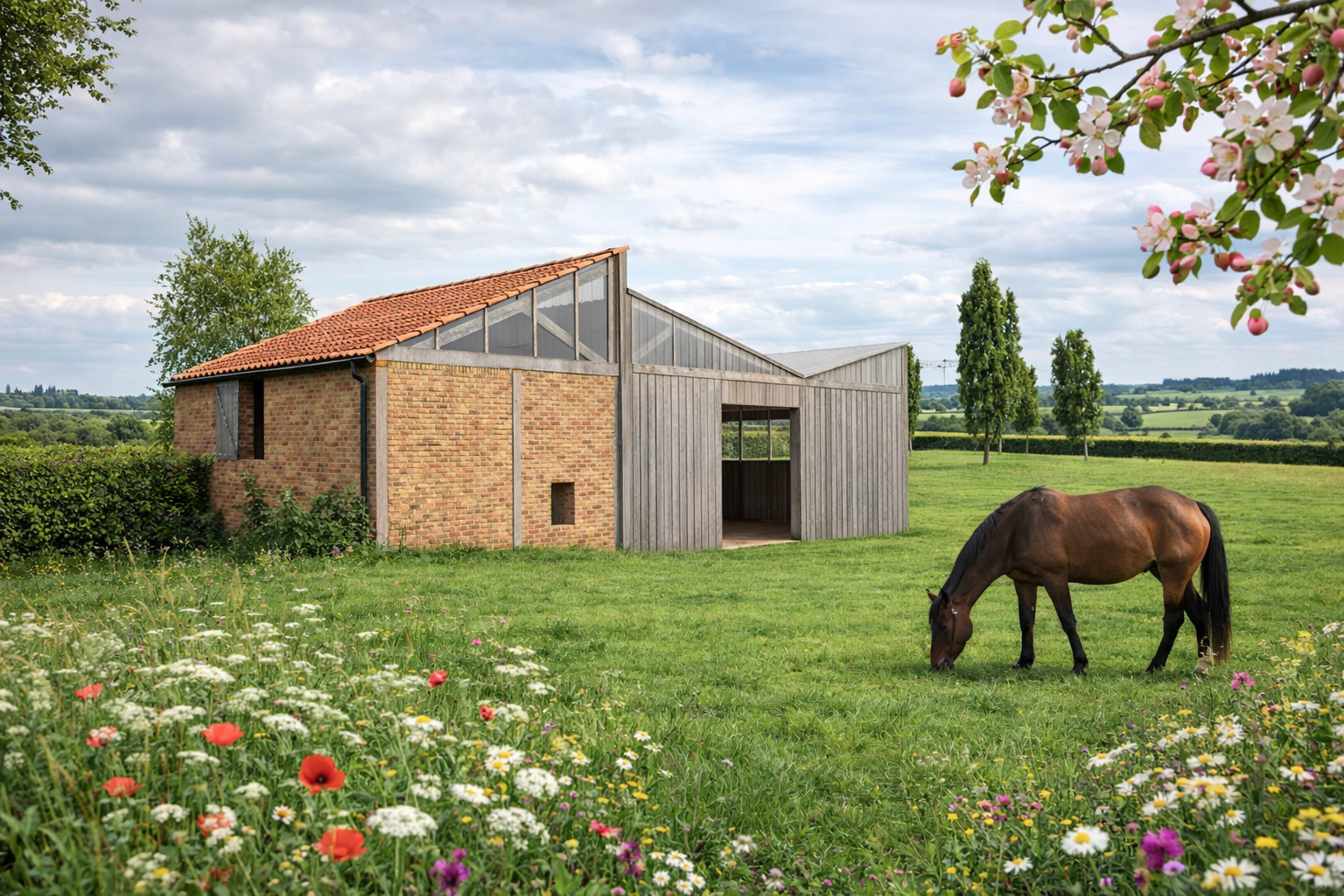 Abri pour chevaux