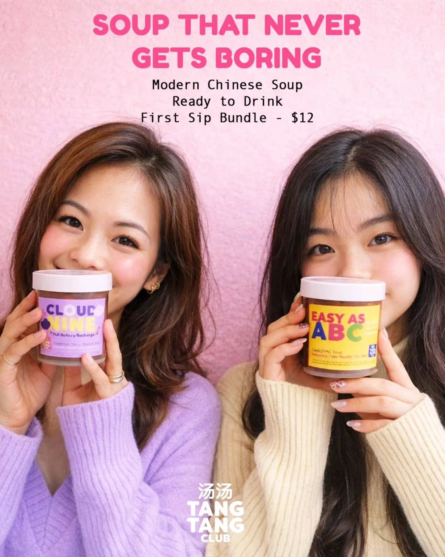 Soup that never gets boring. ✨

Modern Chinese wellness, ready to drink.

If you&rsquo;ve been curious about Tang Tang Club, this is where you start.

Our First Sip Bundle - $12 is created for newcomers ✌️

💖 Ready-to-drink
💖 No boiling required
💖