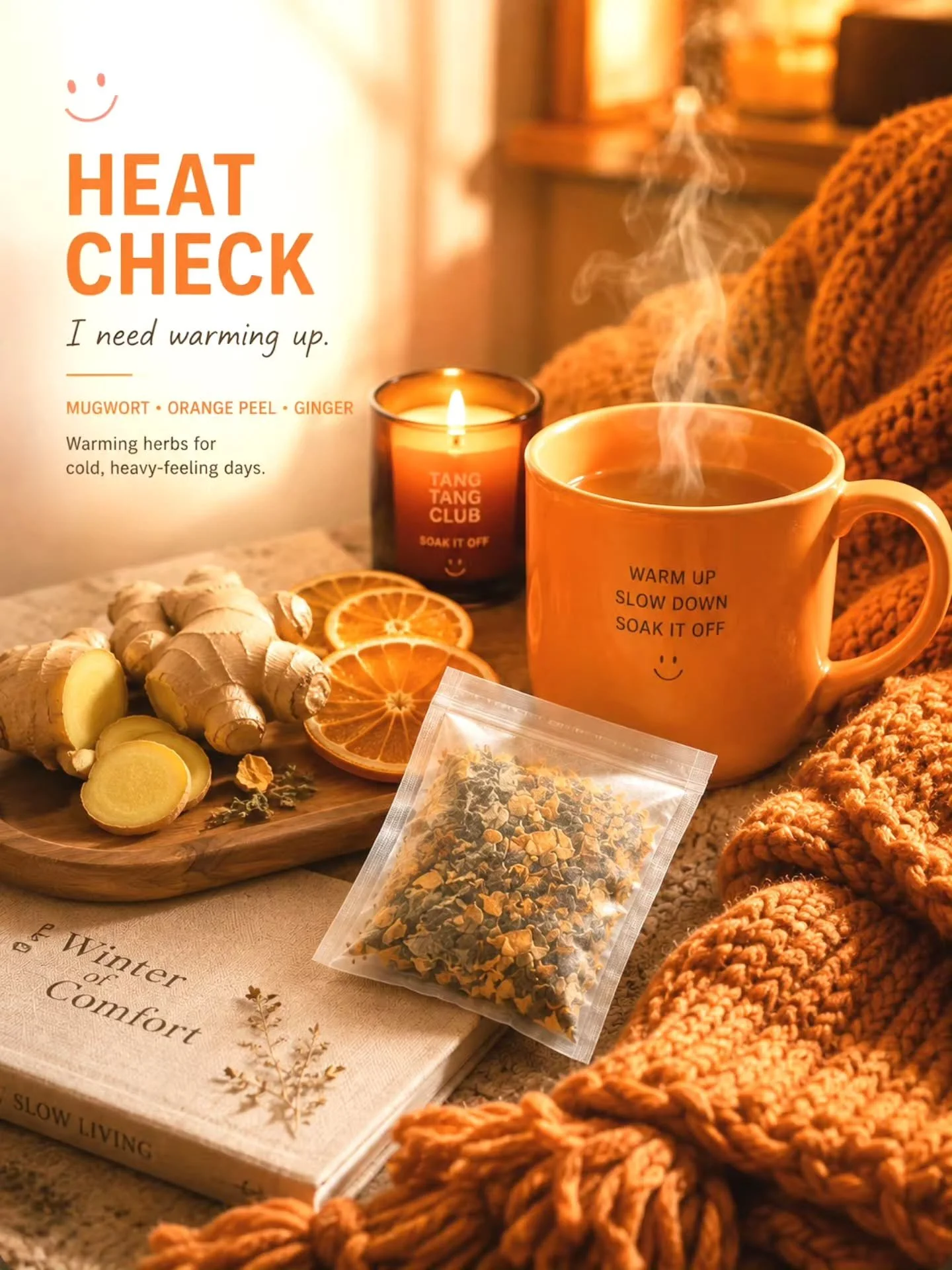 Some days don't need motivation.They need warming up.

Cold office. Rain outside. Shoulders tight. Body feeling heavy.

Heat Check brings warmth back into the room.

#TangTangClub #ModernChineseWellness #SoakItOff #BotanicalFootSoak #HeatCheck