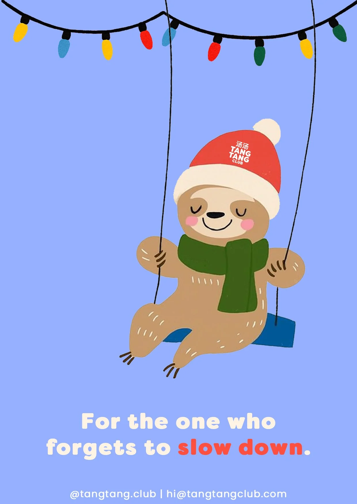 Christmas Postcards A6 sloth slow.jpg