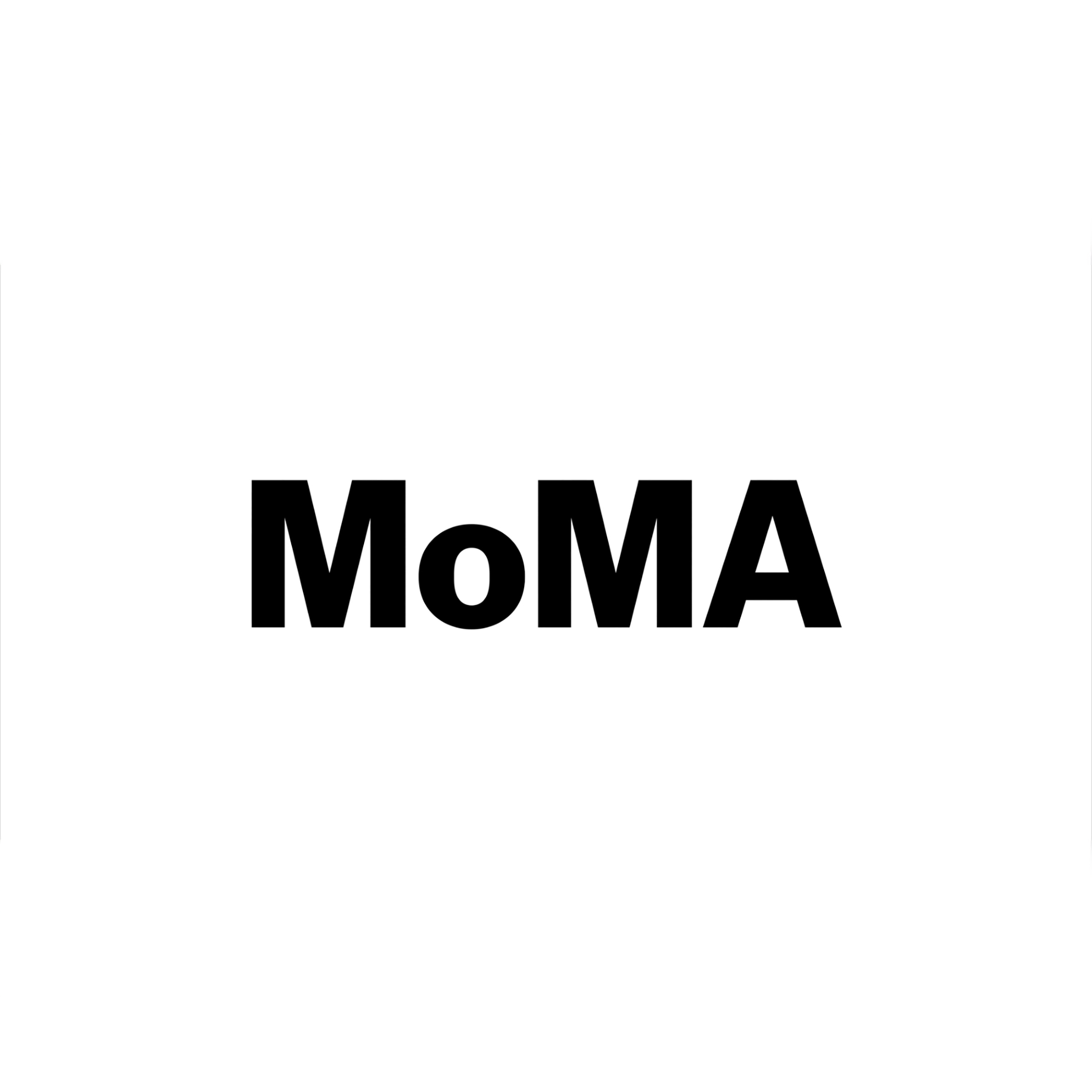 Text displaying 'MoMA' in bold black letters centered on a white background.