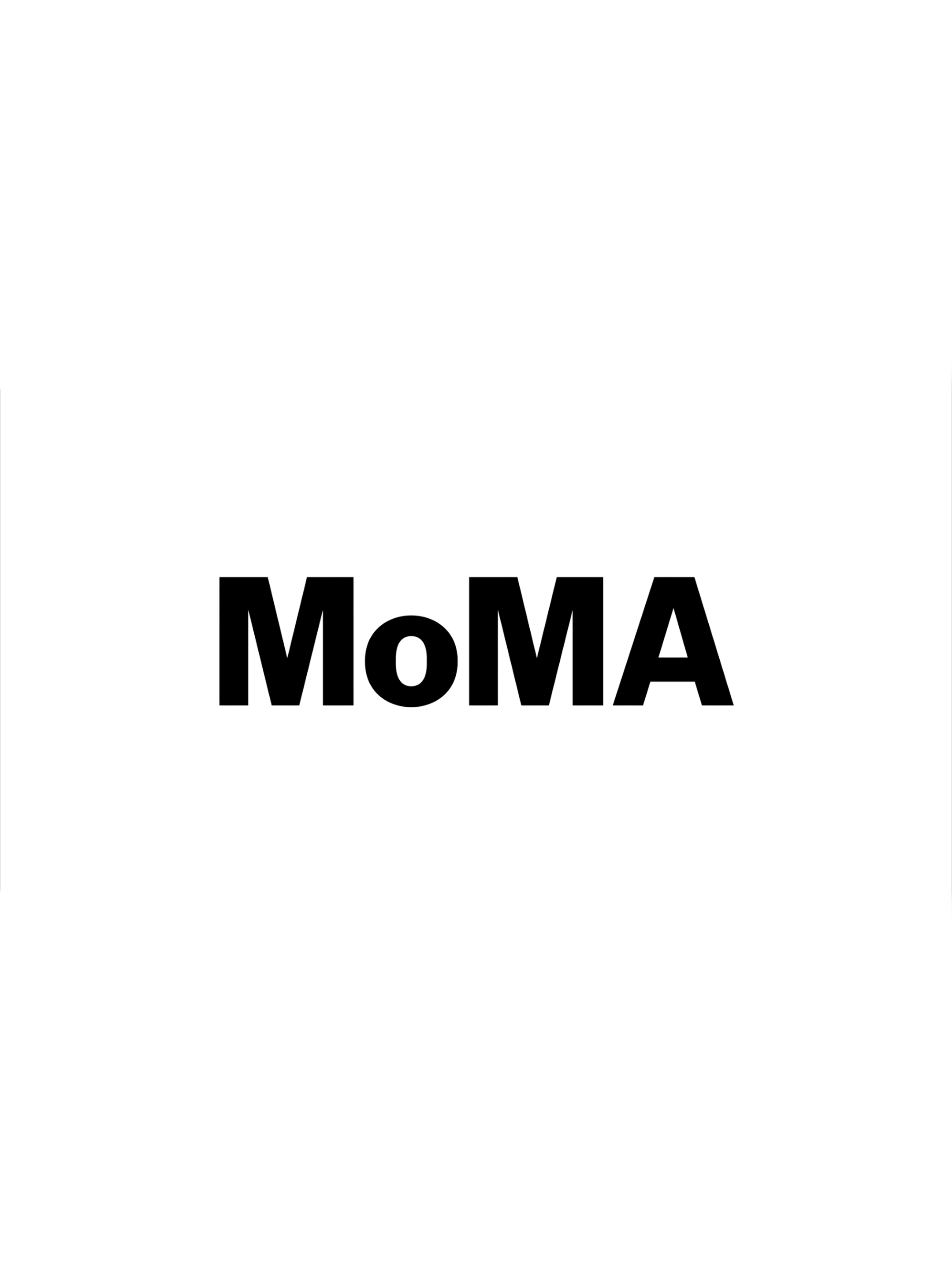 Text on a white background reading 'MoMA' in bold black letters.