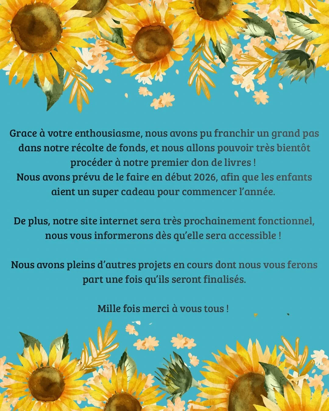 🌻 Petit point sur notre situation actuelle. Nous avan&ccedil;ons &agrave; une super allure et c&rsquo;est gr&acirc;ce &agrave; vous, alors MERCI 💛