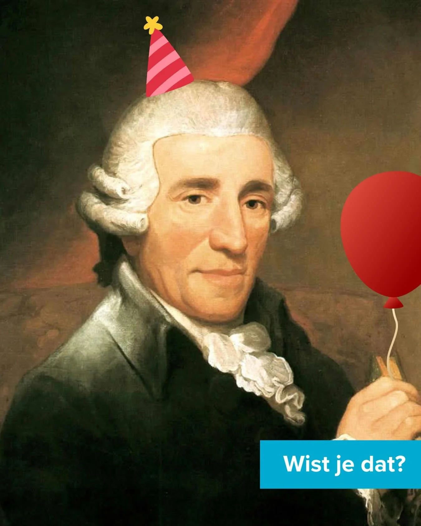 𝚆𝚒𝚜𝚝 𝚓𝚎 𝚍𝚊𝚝？Morgen vieren we de verjaardag van Joseph Haydn! 🎂

Dat de Oostenrijkse componist een dag voor 1 april werd geboren laat zich horen. Haydn wordt wel eens de grappenmaker van de klassieke muziek genoemd. Zo stak hij in sommige st