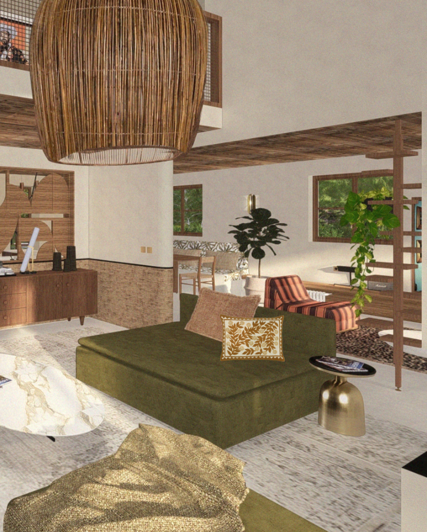 illustration 3D d'un salon