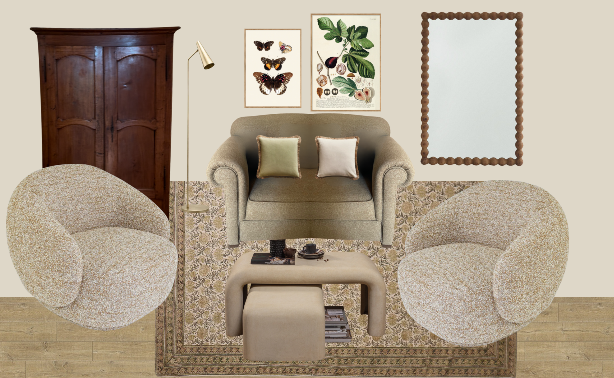 Sélection mobilier et listing prestation décoration d'intérieur